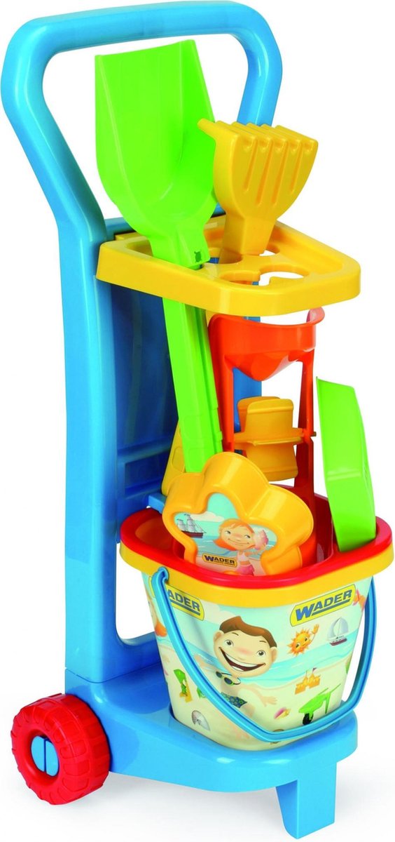 Wader Strandset Met Kar 60 Cm Rood 7-delig