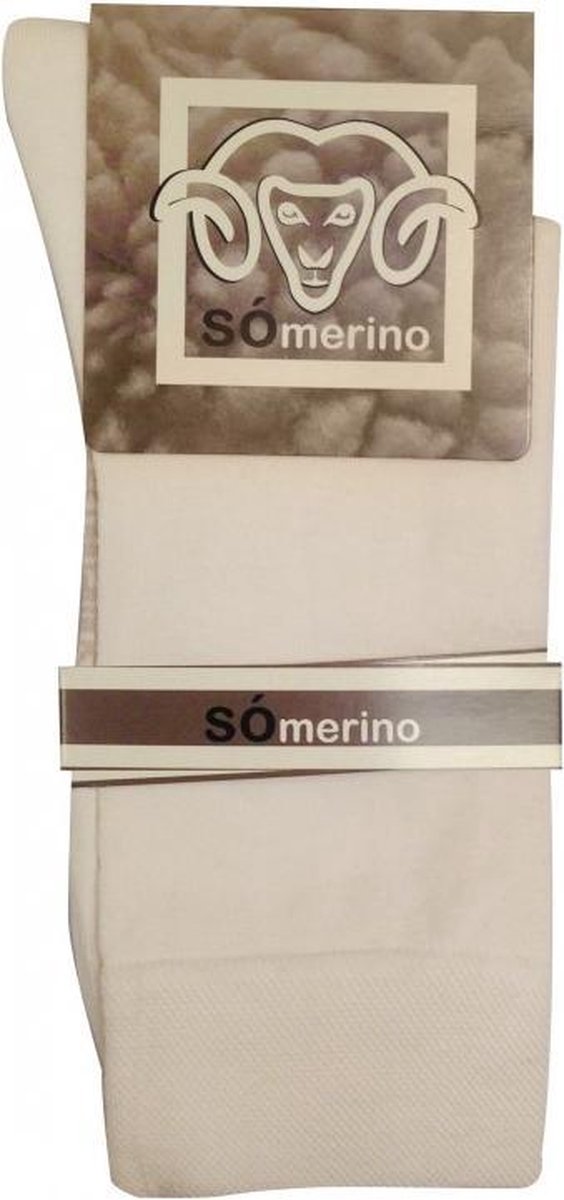 2-Pack Zachte Dunne Merino Wollen Sokken S15 - Unisex - ecru - Maat 39-42