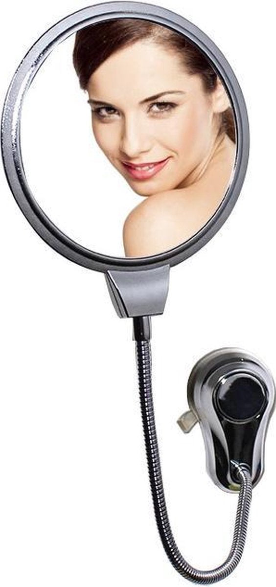 Vergroot Make Up en Scheer Spiegel  - 1x en 4 x Vegroting voor Cosmetica/Scheren/Epileren - 360° Graden Verstelbare Zuigknop en Wandbevestiging - Badkamer/Douche/Slaapkamer - Rond - Zilver