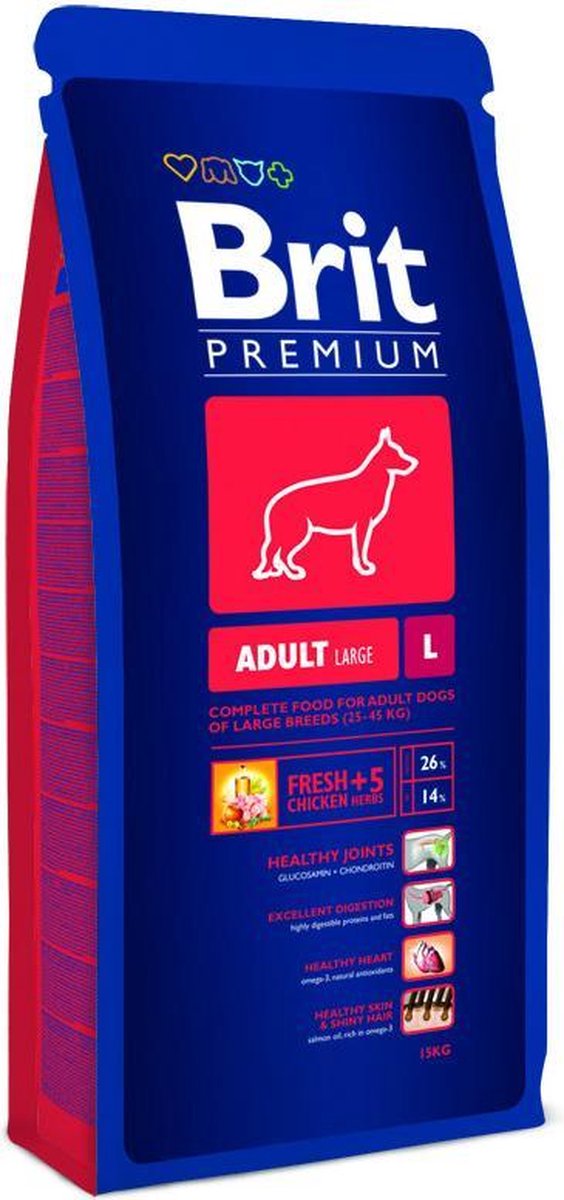 Brit Premium by Nature hondenvoer Adult L 15 kg -  - 80009421