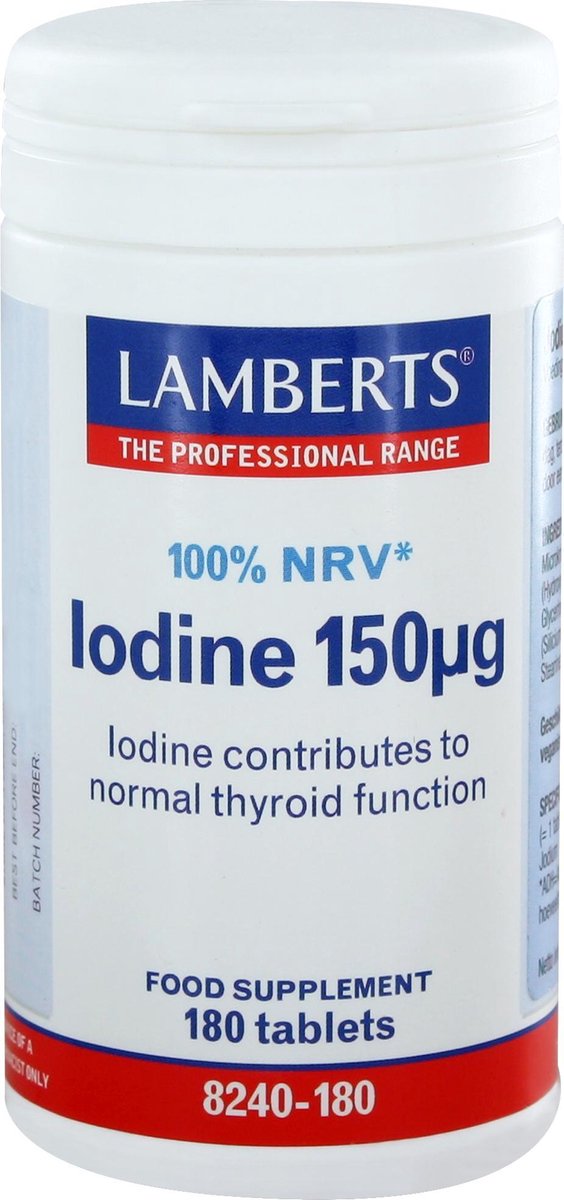Lamberts Jodium 150 mcg - 180 tabletten - Mineralen - Voedingssupplement