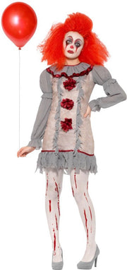 Vintage creepy clown kostuum voor vrouwen - Volwassenen kostuums