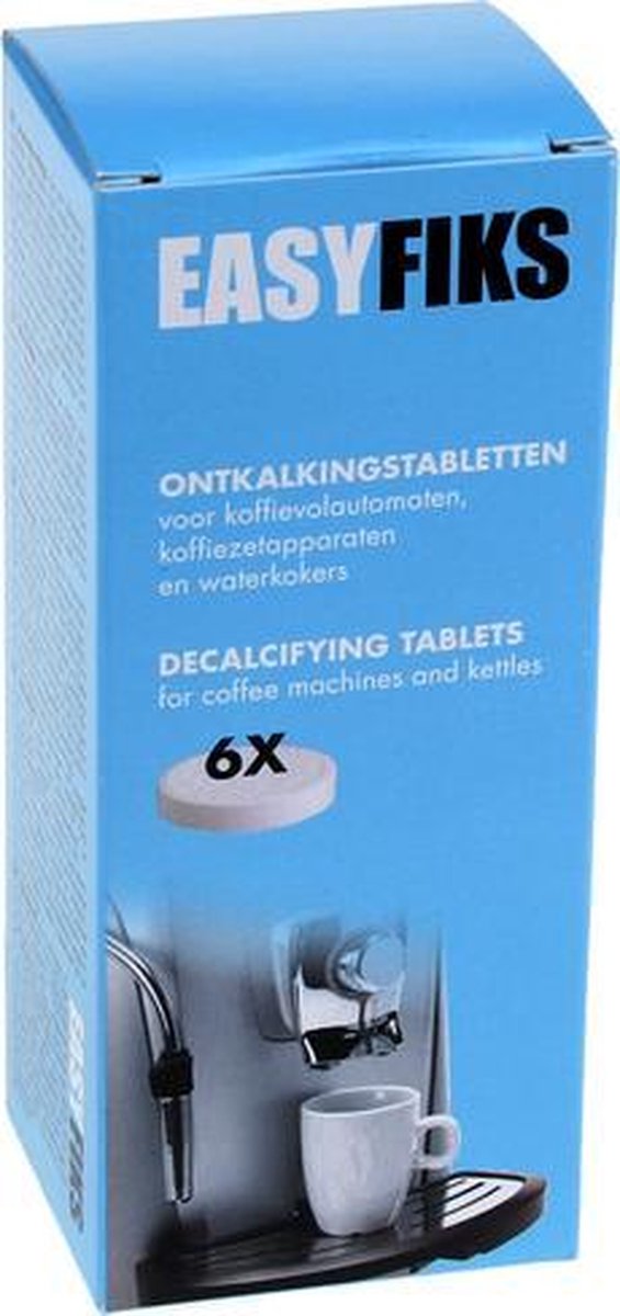 Easyfiks | Reinigen | Ontkalkingstabletten | Koffievolautomaten - koffiepad- en capsule aparaten | 6 stuks | Professioneel