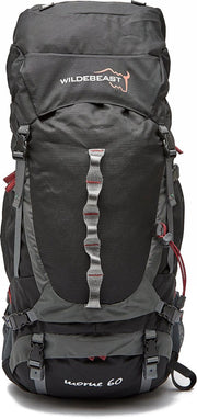Wildebeast Morne Backpack / Wandelrugzak - Met Regendoek  - Zwart - 60 Liter - Maat ONESIZE