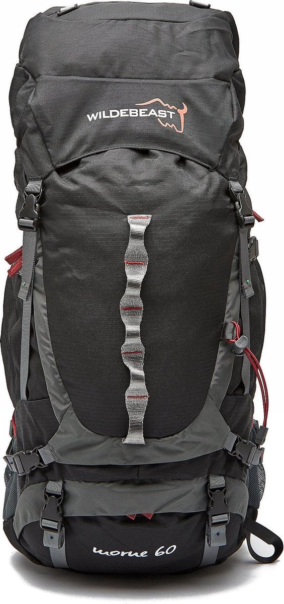 Wildebeast Morne Backpack / Wandelrugzak - Met Regendoek  - Zwart - 60 Liter - Maat ONESIZE
