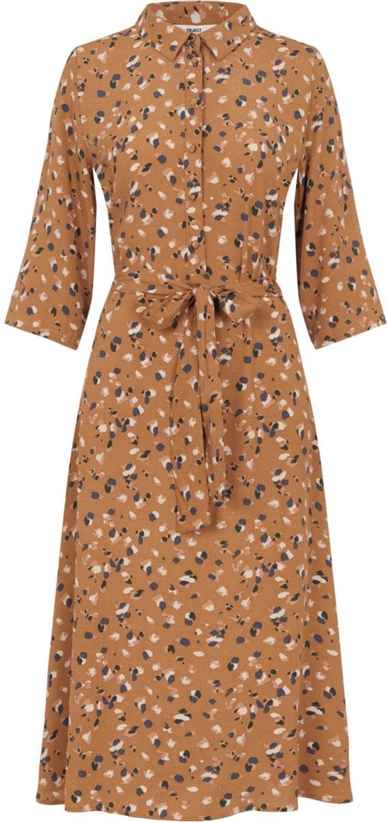 Objnelle 3/4 Long Shirt Dress Rep 23033100 Chipmunk/multi Color