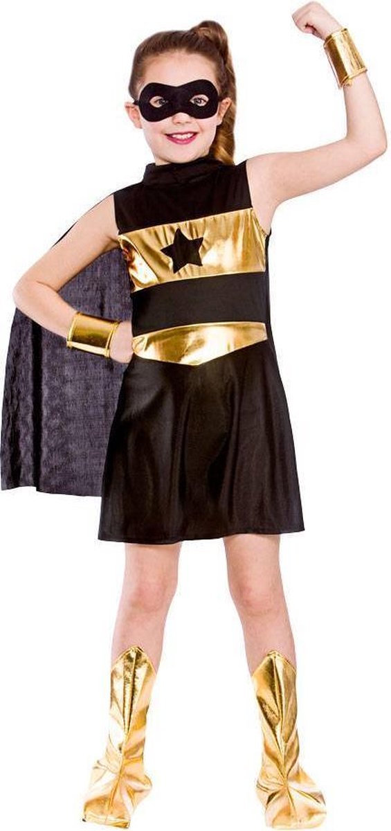 E-Carnavalskleding.nl: 128cm - e-Carnavalskleding.nl Super Hero jurkje Tine in zwart