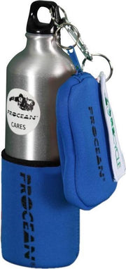 Aluminium fles 750 ml set zilver/blauw