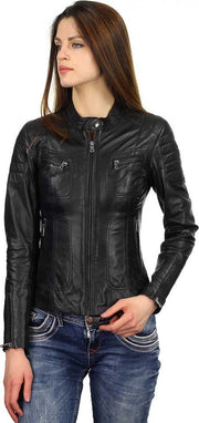 Versano Miami Leren Dames Bikerjack Dames Jas XL - Zwart
