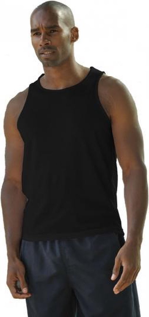Polyester heren  singlet XL zwart