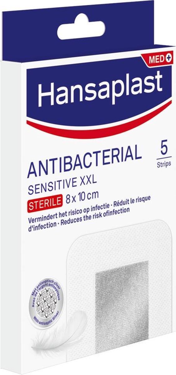 Hansaplast Sensitive XXL Antibacterieel Zilver Wondpleisters - 5 stuks