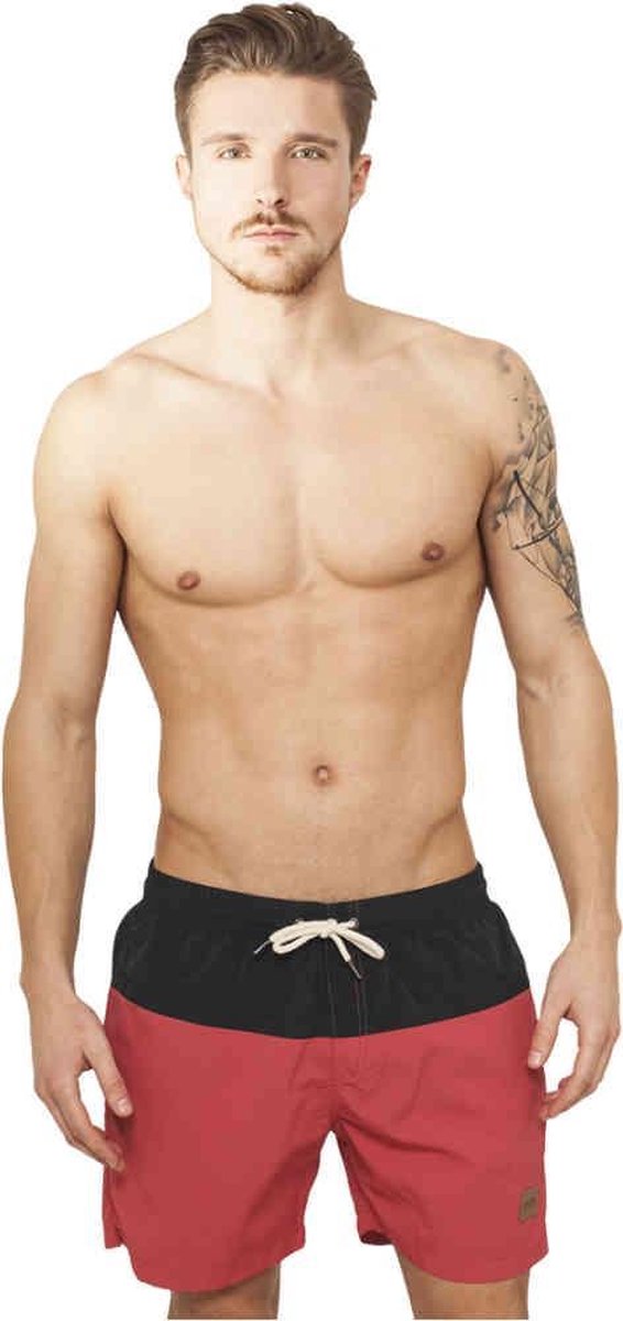 Urban Classics Zwemshorts -L- Block Zwart/Rood