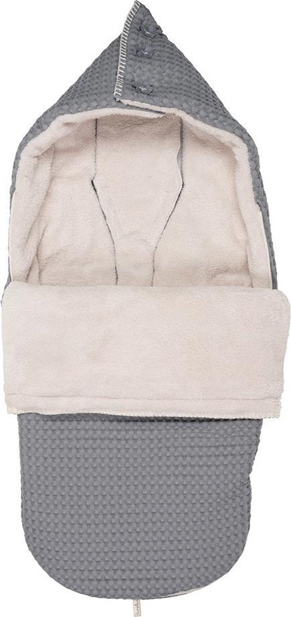 Koeka Buggy voetenzak wafel teddy Oslo - steel grey/pebble