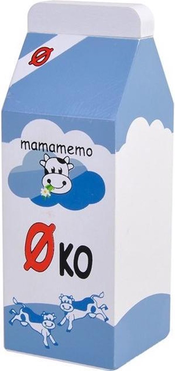 Mama Memo Pak Volle Melk Hout 12 Cm Blauw