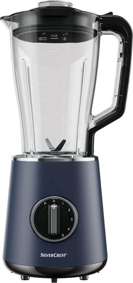 Silvercrest Blender Blauw - Krachtige blender in strak design met RVS elementen - Vermogen: 600 W - Inhoud: 1