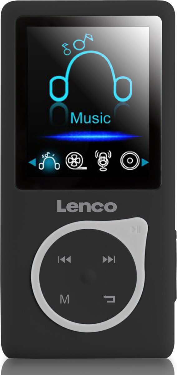 Lenco Xemio-668 Black - MP3-Speler incl. 8GB micro SD en oordopjes - Zwart