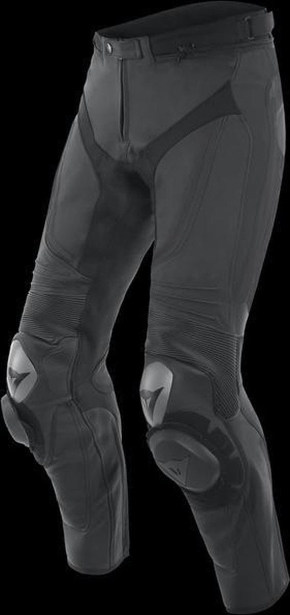 Dainese Alpha Black Black Black Leather Motorcycle Pants 52
