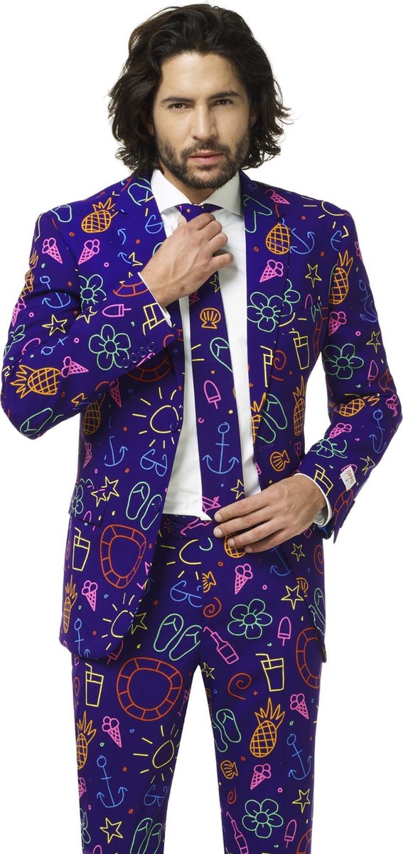 Opposuits Verkleedpak Doodle Dude Heren Polyester Blauw Mt 62