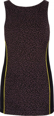 Boatneck-top met beha - luipaard XS Loungewear shirt YOGISTAR