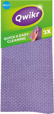 QWIKR Multi schoonmaakdoek  - Tot 2x sneller een perfect schoon resultaat - Nieuwste generatie microvezel en een speciale duo werking