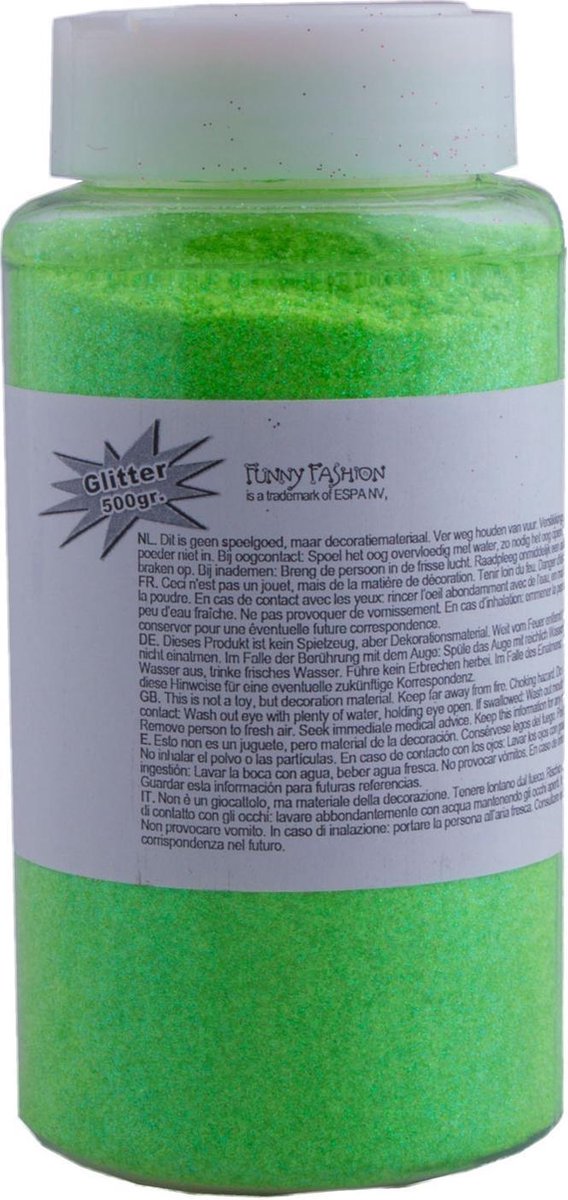 Groene fluo poeder 500 gram - Feestdecoratievoorwerp