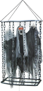 Grote hangende griezel met licht - geluid en beweging in kooi 52 cm - Halloween