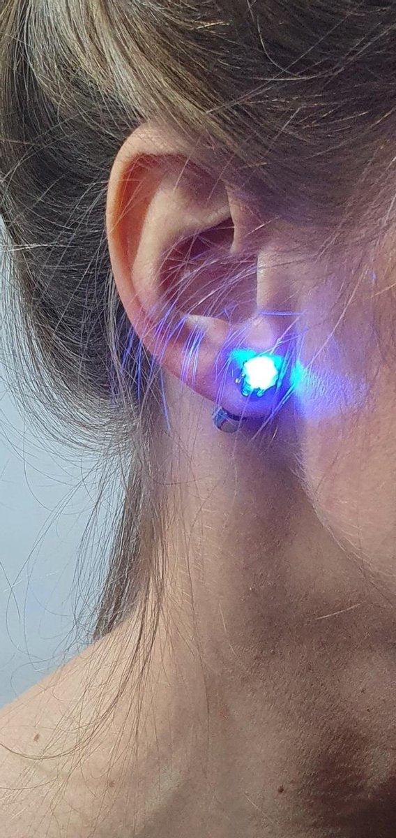 CHIAMAX-LED-oorbellen-knopjes-2 stuks-nieuwjaar-blauw
