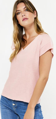 T-shirt mer korte mouwen - Nude