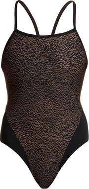 Leather Skin Single strap one piece - Dames | Funkita
