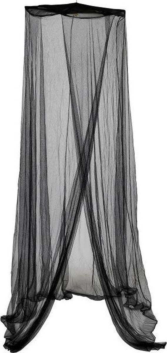 Klamboe Zwart met bamboe frame 1 persoon| 64x230x650cm |muggennet | muskieten net
