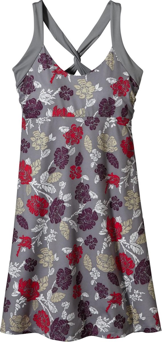 Patagonia Womens Morning Glory Dress - dames - jurk - maat L - grijs/rood/wit