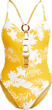 Seafolly Wild Tropics Ring Front Maillot Saffron Badpak Dames - Maat 36 (S)