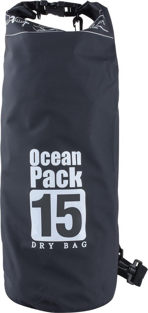 Zwarte Droogzak - Dry Bag - waterdichte tas 15L