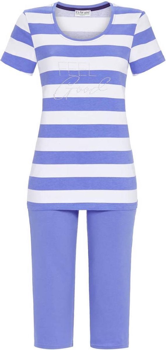 Blauw gestreepte dames pyjama