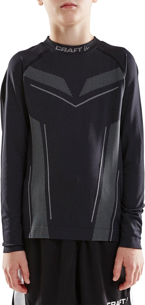 Craft Thermoshirt - Maat 146  - Unisex - zwart/wit