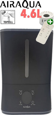AirAqua Luchtbevochtiger Alpha II (zwart) - Topfill + Ionisator + Hygrometer! Incl. extra filterset!