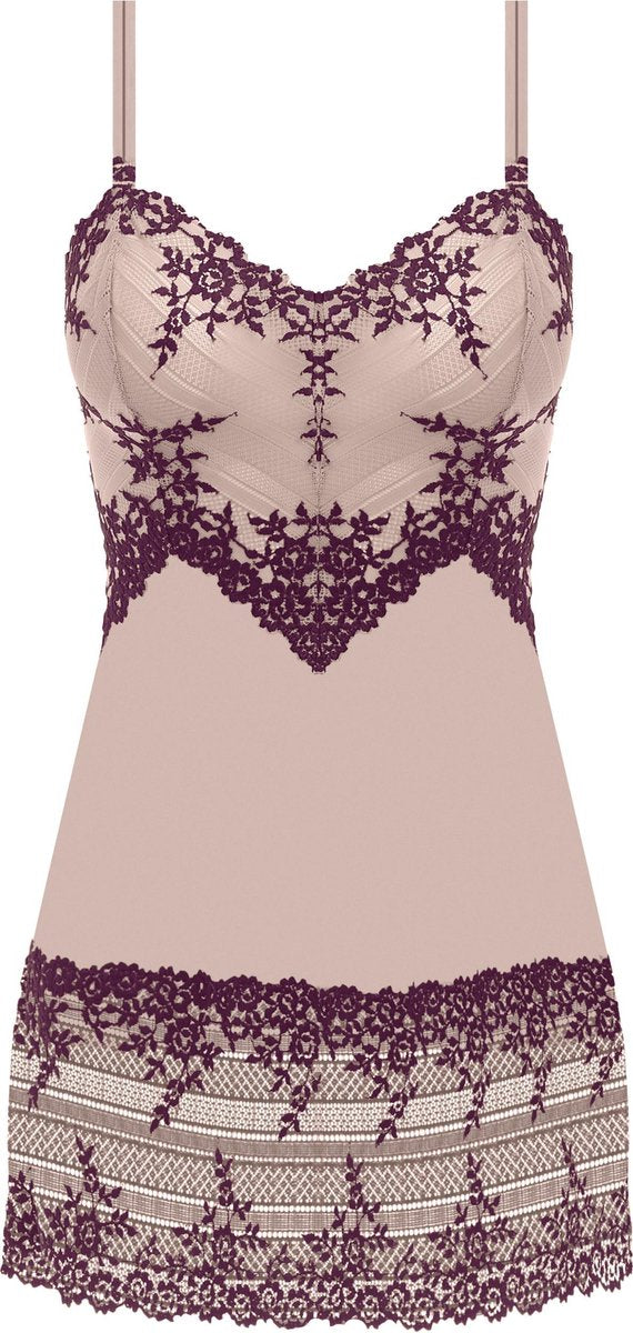Luxe slipdress van WACOAL - champagne maat XXL