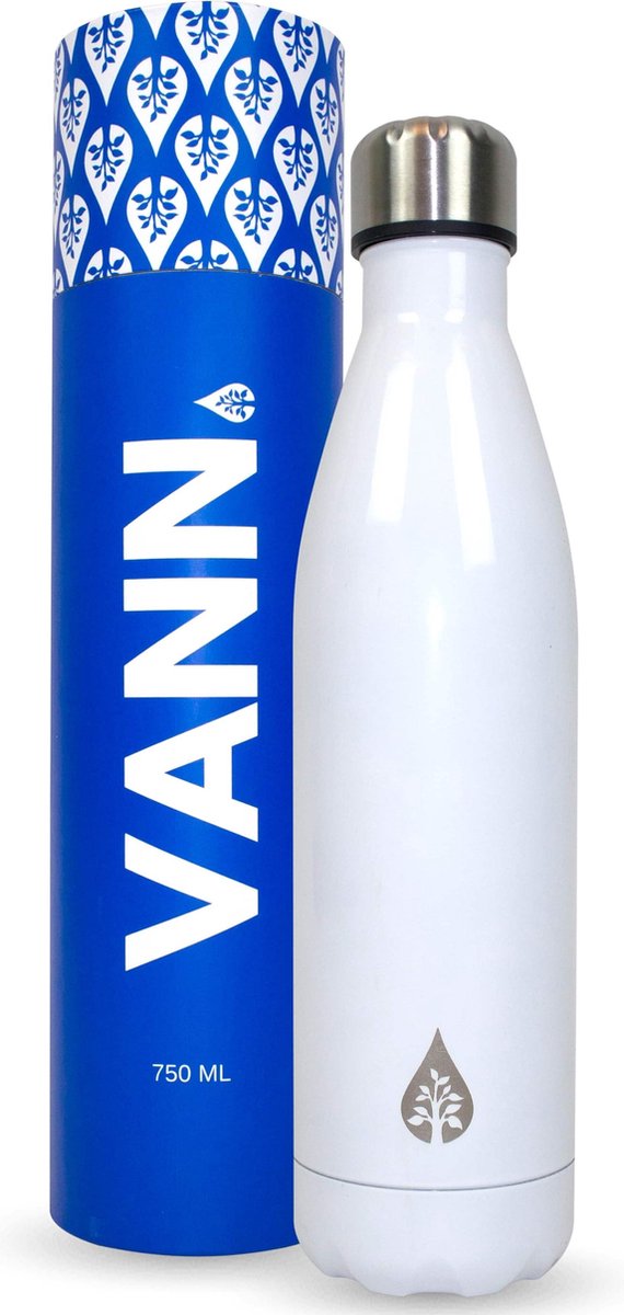 Thermosfles 750ml - waterfles 750ml - duurzame VANN drinkfles 750ml - drinkflessen volwassenen - Wit