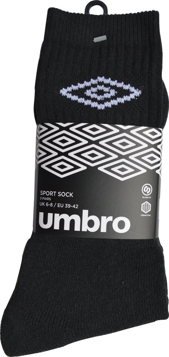 Umbro sportkous zwart Tennis Maat 43/46 - 6 paar