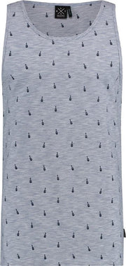 Kultivate Tanktop Blauw Print Gitaren (1901020018 - 323 - Electric Mel)