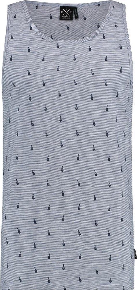 Kultivate Tanktop Blauw Print Gitaren (1901020018 - 323 - Electric Mel)