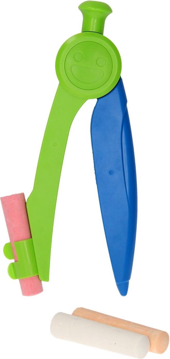 Playfun Grote Stoepkrijt Passer Inclusief 3 Stuks Stoepkrijt