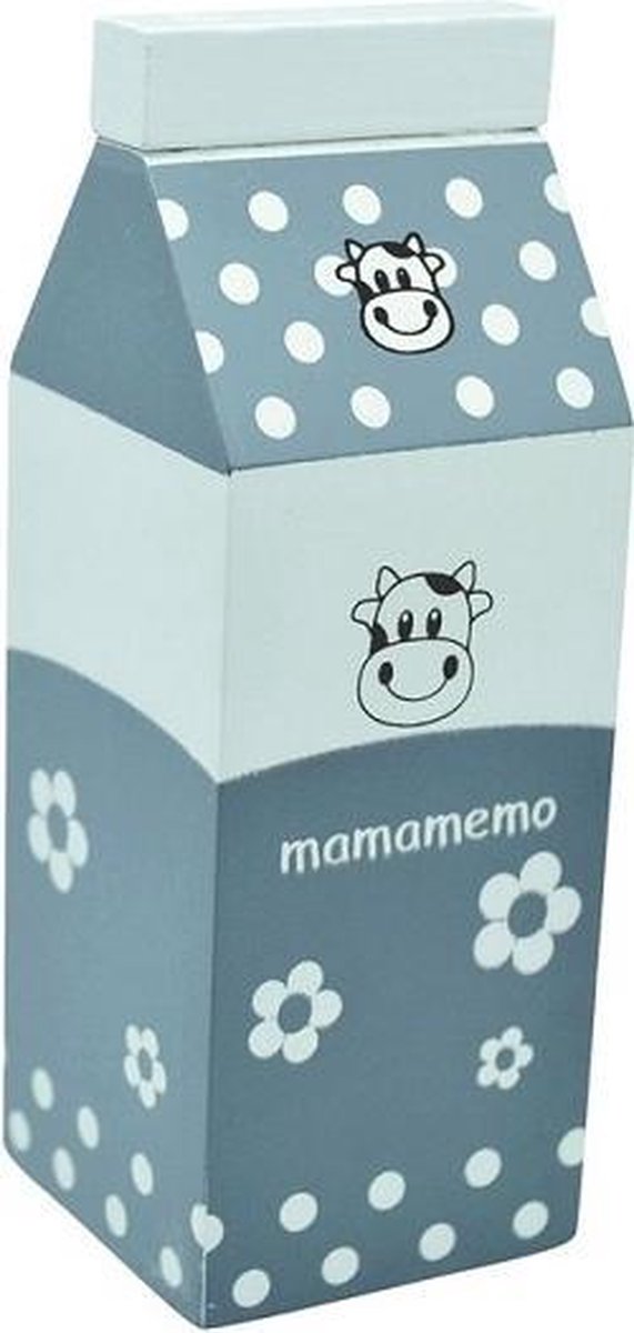 Mama Memo Pak Melk Hout 5 X 12 X 5 Cm Grijs