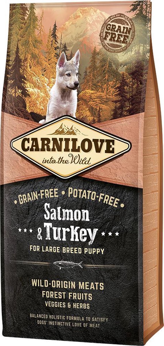 Carnilove Puppy large breed - graanvrij - Zalm & Kalkoen -12kg