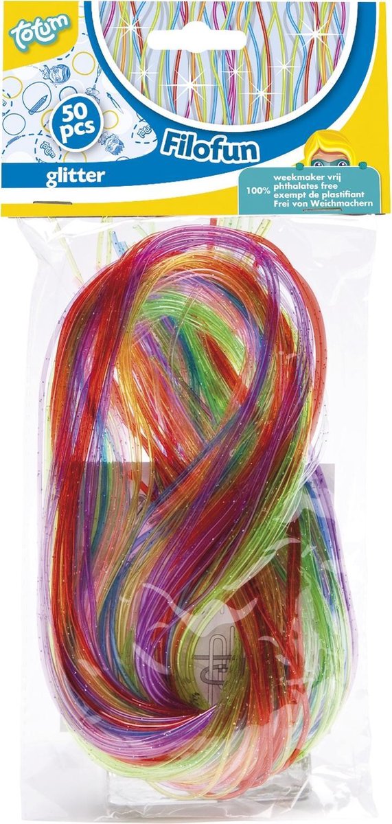 Totum Filofun: Knutseltouwtjes Glitter 50 Stuks