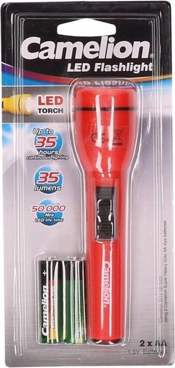 Kinder zaklamp Superbright rood 15 cm