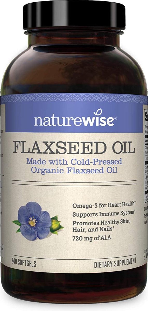 NatureWise – Biologische Lijnzaadolie 1.200mg – 240 Softgels