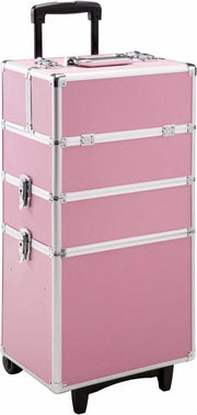 TecTake Cosmetica koffer met 3 Etages - Roze - Make-up Koffer