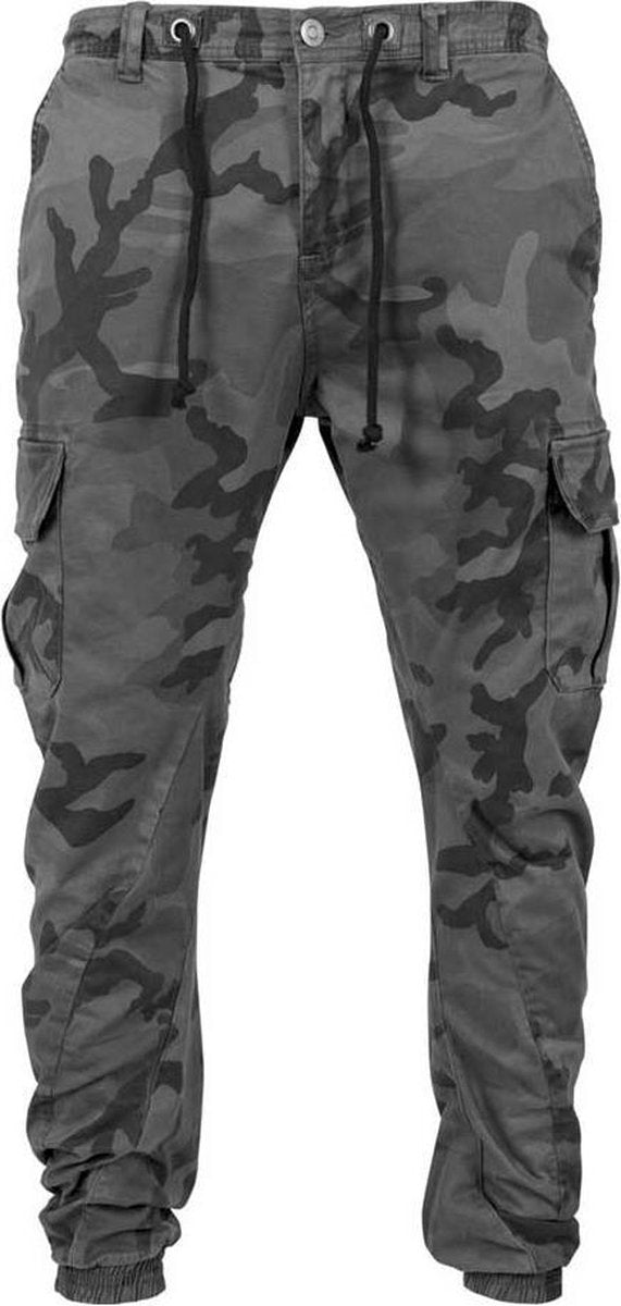 Urban Classics Heren joggingbroek -L- Camo Cargo Grijs