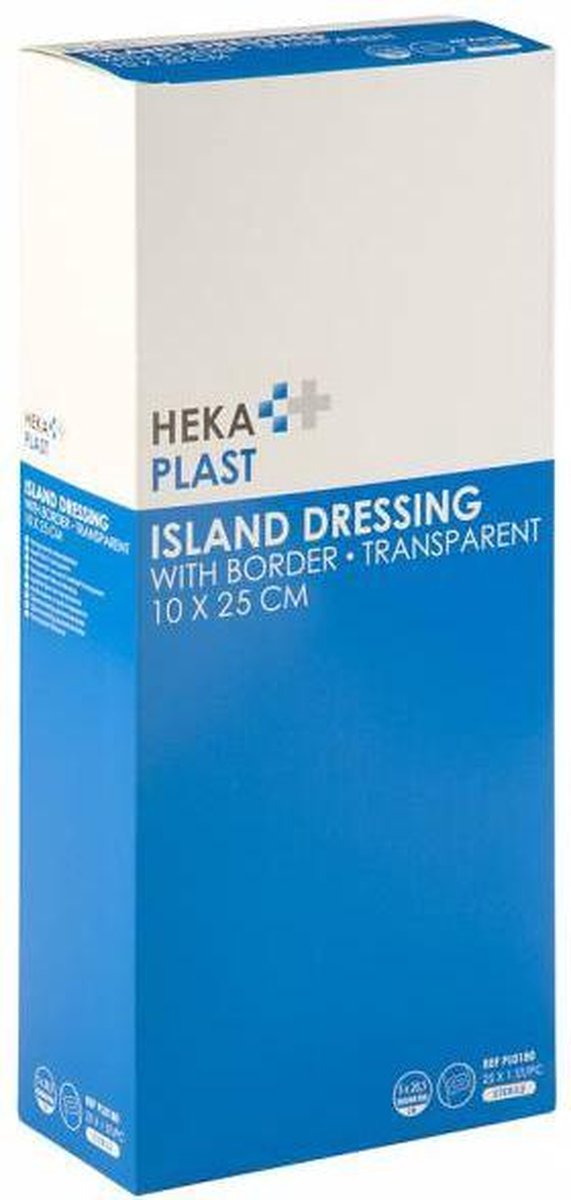 HEKA plast border - Eilandpleister transparant steriel - 10 x 25 cm - 25 stuks